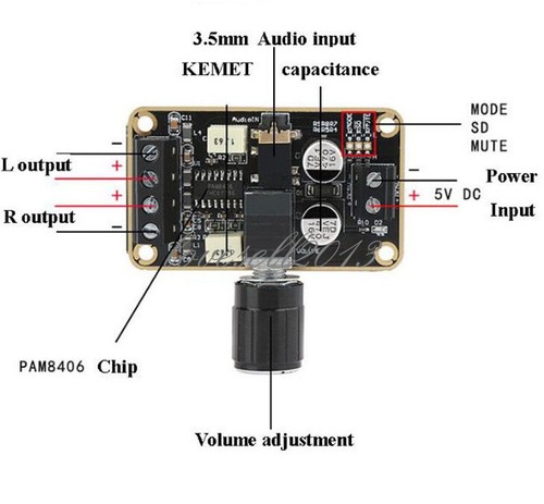 1pcs nuovo pam8406 5w - 1pcs,